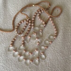Elegant Frosted Glass and Beaded Necklace